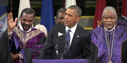 President Obama Closes the Eulogy for Clementa Pinckney Paying Tribute to All of the Charleston Shooting Victims