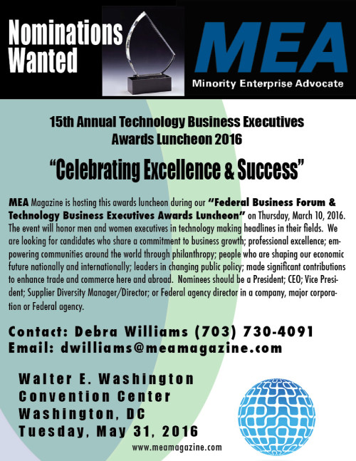 MEA Federal Business Forum & Technology Business Executives Awards Luncheon 2016