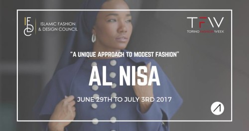 Black, Female Designer Carmen Muhammad Debuts her Al Nisa Brand Designs at Torino Fashion Week in Italy